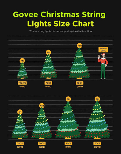 Govee Christmas Lights 2, 99FT 300LEDs Halloween String Lights, Green Wire