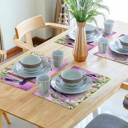 Giwawa He is Risen Placemats, Easter Cross Lamb Linen Washable Place Mat - Image 7
