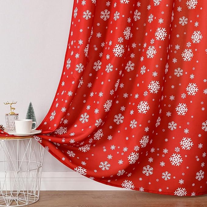 Elegant Snowflake Valance for Windows Decor 52 x 18 Inches Festive Winter Rod - Image 3
