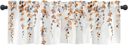 Watercolor Fall Leaves Window Valance by debraleye