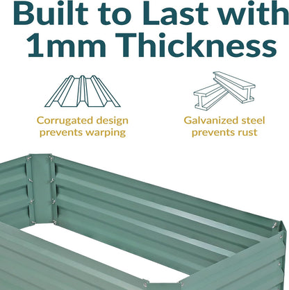 sunnydaze rectangle galvanized raised garden bed for vegetables shown in use