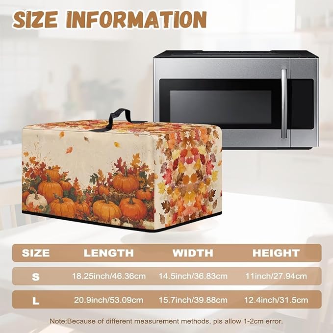Microwave Oven Dust Cover, Thanksgiving Pumpkin Polyester Dust Cover - Image 6