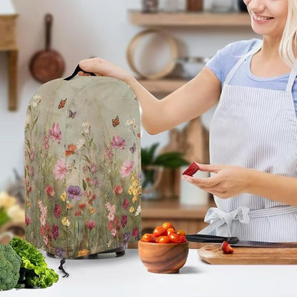 Wildflower Butterfly Blender Cover Dust Proof Small Appliance Cover Foldable - Image 3