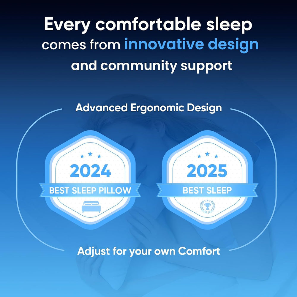 TWK Original Adjustable Bed Pillow Ergonomic Sleeping Design, Great for Back,...