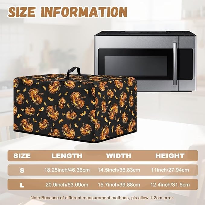 Microwave Oven Dust Cover, Halloween Pumpkin Protective Dust Cover - Image 6