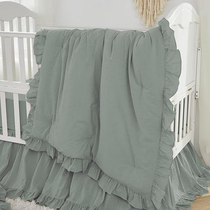 Brandream Boho Bohemian Girl Baby Nursery Crib Bed Skirt Dust Ruffle - Image 2