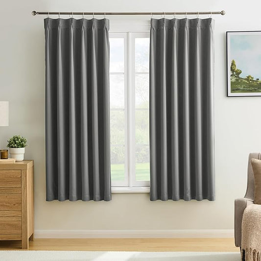 KEQIAOSUOCAI Grey Block Out Curtains by KEQIAOSUOCAI