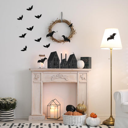 Beeveer 3 Pack Metal Halloween Haunted Houses Black Village House Decor