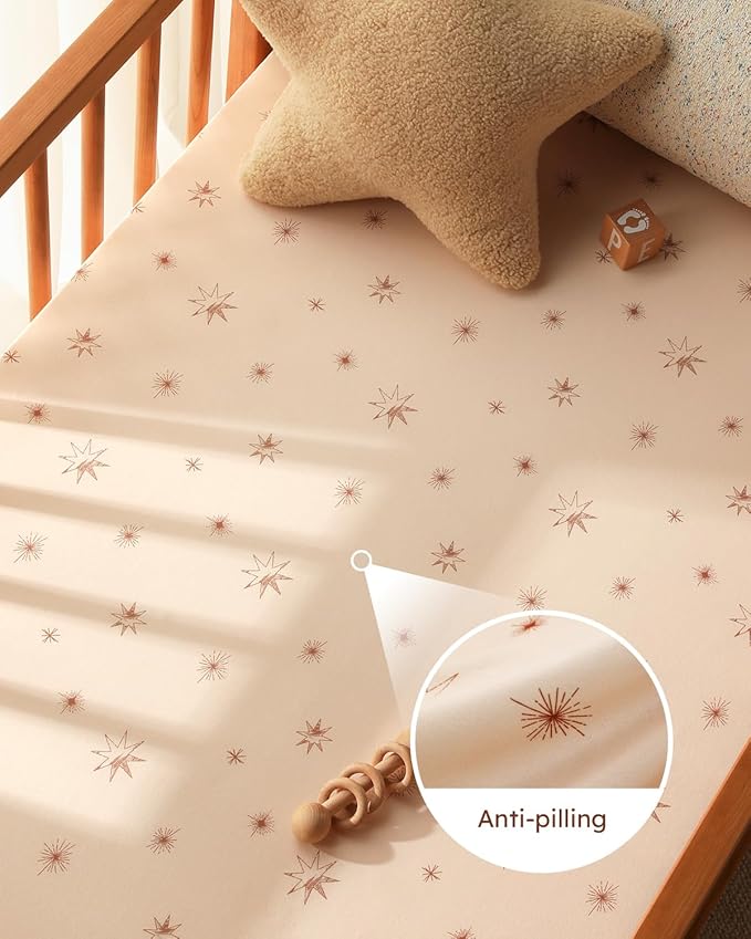 Baby Crib Sheets for Boys Girls, Breathable Soft Microfiber Baby Sheet White - Image 4