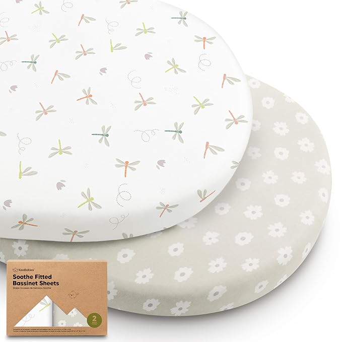 2-Pack Organic Bassinet Sheets for Girls, Boys by KeaBabies