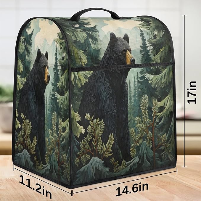 Kitchen Appliance Cover Fits 6-8 Quarts Mixer & Coffee Maker, Bear Dust Cover - Image 3