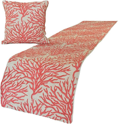 The HomeCentric King/Queen/Twin Coral, Peach & Pink Designer Full 68"x18" Bed - Image 3