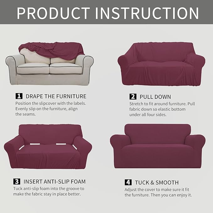 Easy-Going Stretch Oversized Loveseat Slipcover 1-Piece Sofa Cover Furniture - Image 6