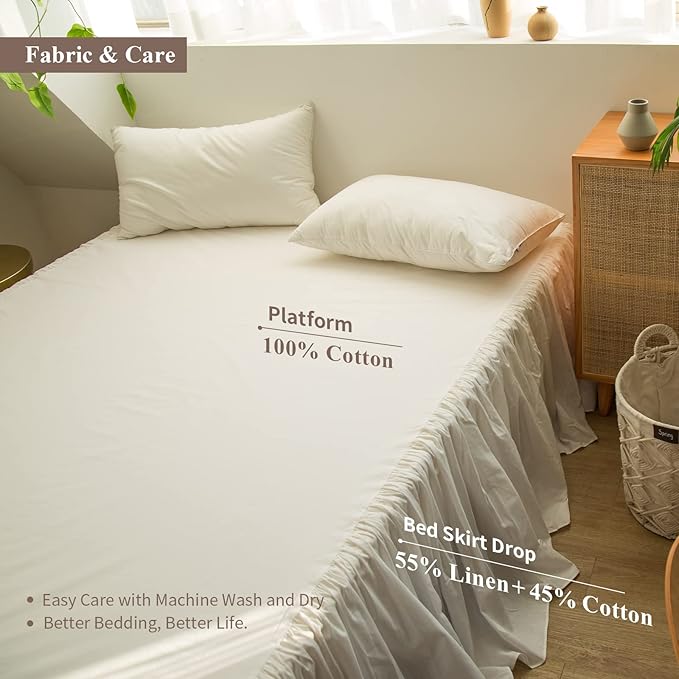 BISELINA French Linen Bed Skirt - Image 3