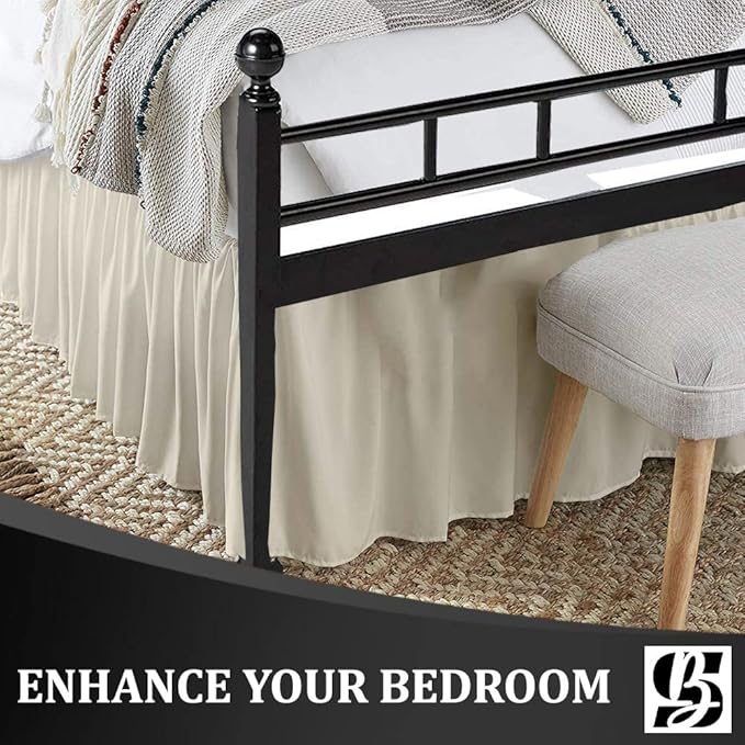 SKY BEDDINGS - Twin Size Ruffled Bed Skirt - 18 Inch Drop Dust Ruffle Bed Skirt - Image 2