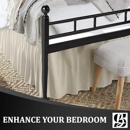 SKY BEDDINGS - King Size Ruffled Bed Skirt - 18 Inch Drop Dust Ruffle Bed Skirt - Image 2