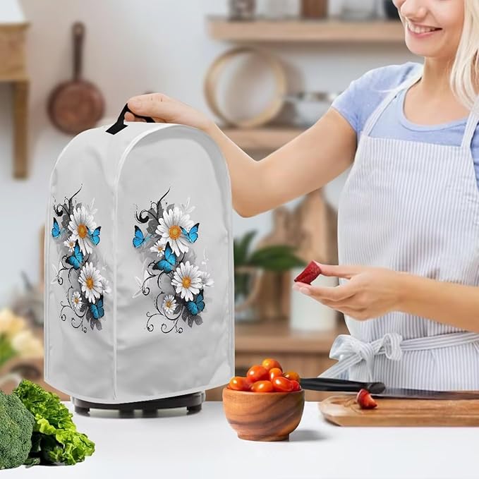 Talayituse Daisy Butterfly Print Blender Dust Cover, Fingerprint Protection - Image 3