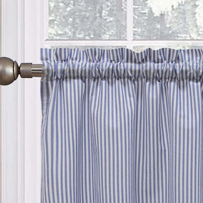July Joy Cotton Tier Curtains 24 Inches Long Country Kitchen Curtains Rod Pocket - Image 2