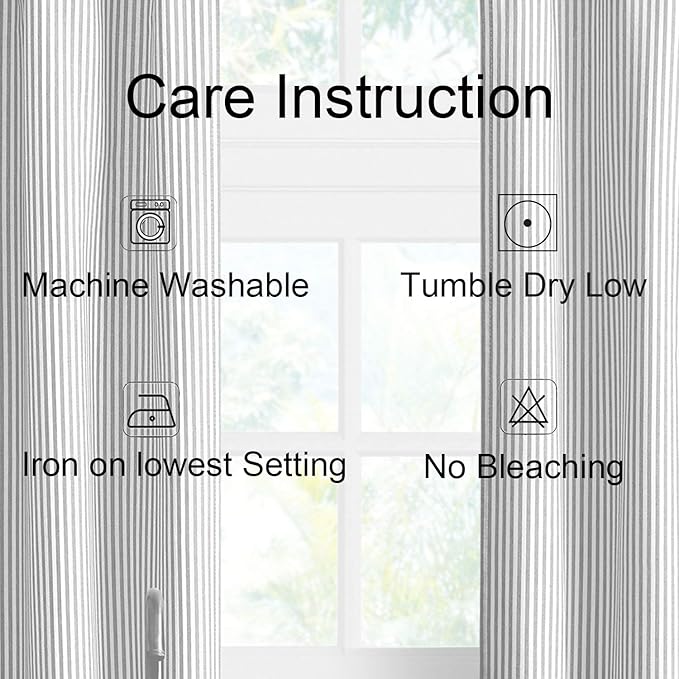 July Joy 3-Piece Cotton Tier Curtains 36 Inches Long Country Kitchen Curtains - Image 7