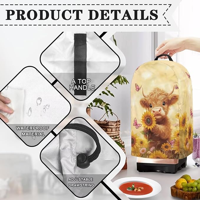 Calf Sunflower Blender Cover Kitchen Coffee Maker Cover Dust Protection Home - Image 4