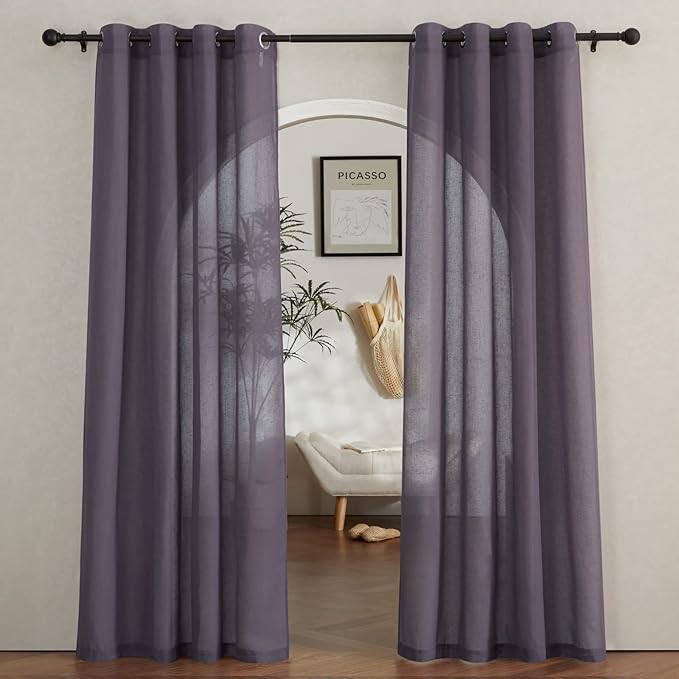 NICETOWN Flax Linen Sheer Curtains by NICETOWN