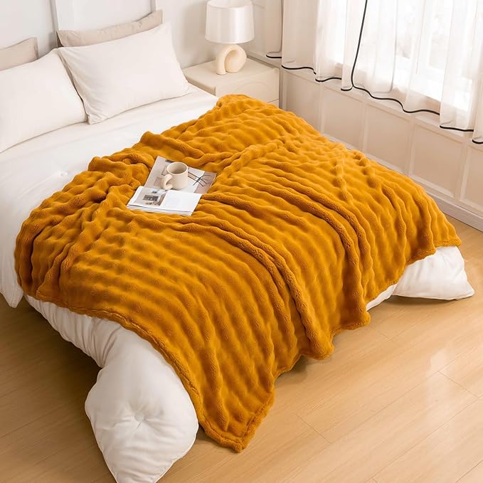 YUSOKI Luxury 3D Bubble Throw Blanket 3.1lb, All Ages, Home Decoration by YUSOKI