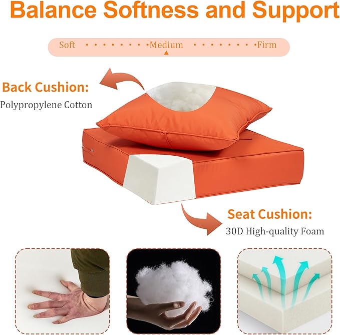 Deep Seat Outdoor Cushion Set of 4, UV&Fade Resistant Deep Seat Patio Cushions - Image 5