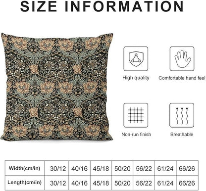 William Morris Floral Original Throw Pillow Covers Boho Chic Retro Floral Cozy - Image 2
