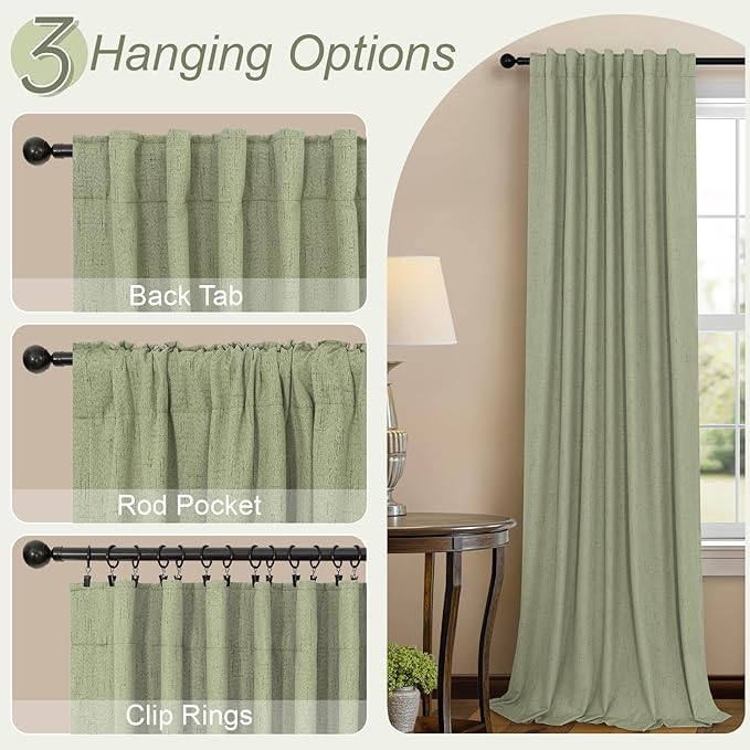 Sage Green Room Darkening Curtains - Image 6
