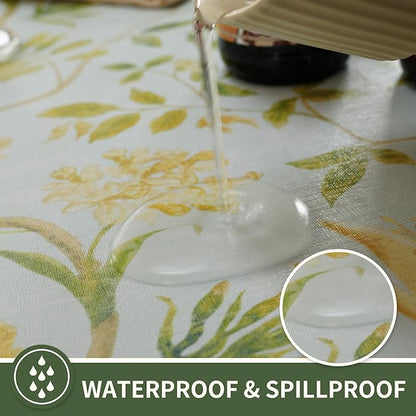 Rectangle Table Cloth, 100% Waterproof Tablecloth Oil Proof Spill Proof Vinyl - Image 2