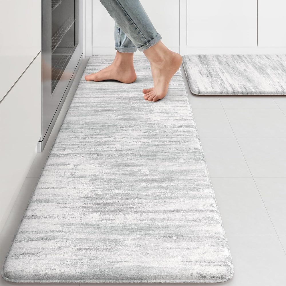 KIMODE Anti Fatigue Kitchen Mats for Floor, Abstract Farmhouse Kitchen Rugs