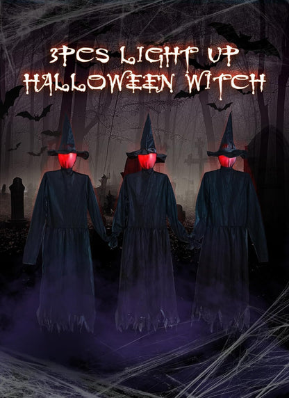 3PCS 5.6FT Halloween Decorations Outdoor Decor Witches Yard Holding Hands