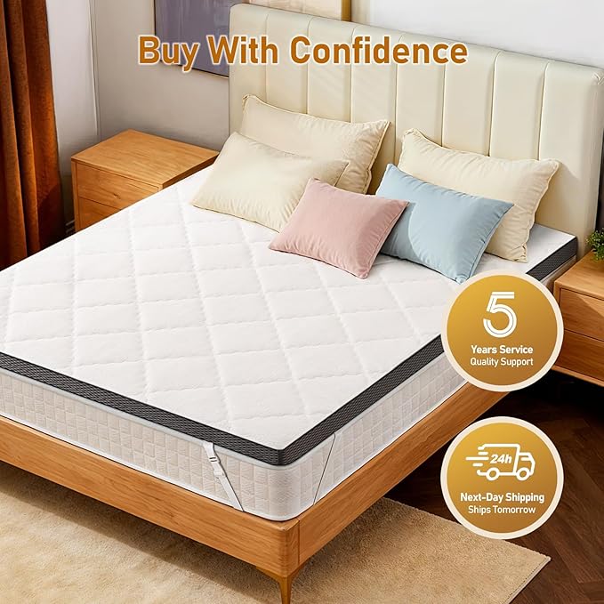 Glendan Firm Mattress Topper Full: 3 Inch High Density Foam - Image 8