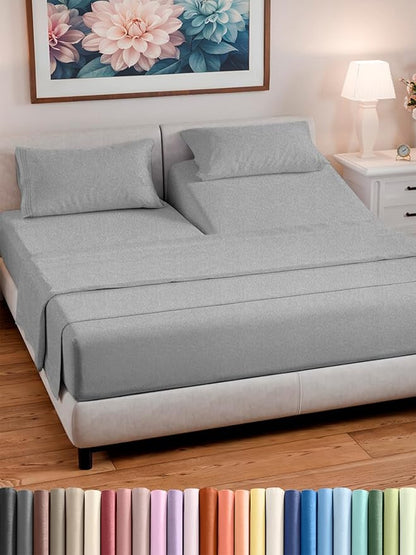 Split Head King Sheet Set – 4 Piece Flex Split Top King Sheets by CGKUnlimited