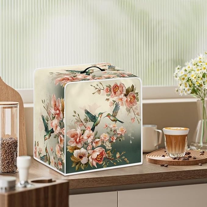 Coffee Maker Cover Protector Hummingbird Floral Kitchen Appliance Dust Cover - Image 3