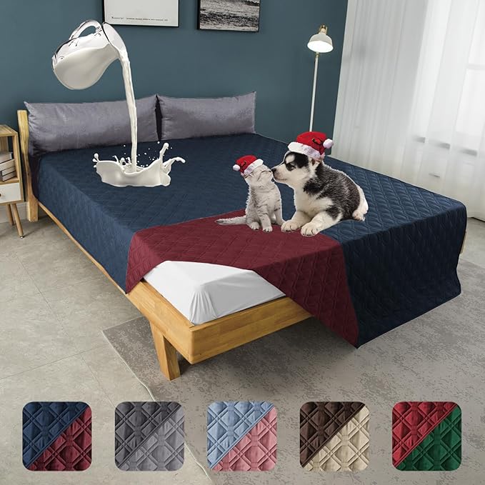 100% Waterproof Dog Bed Cover 86x82 inch Reversible Changing Pad Reusable by Topthumbs