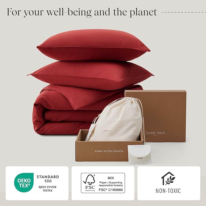 Double Stitch Cotton Tencel Duvet Cover - Image 6