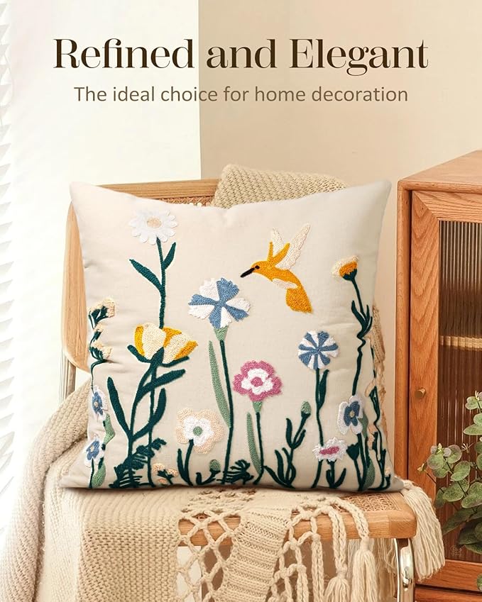 Embroidered Throw Pillow Covers 18x18 Inch - Image 5