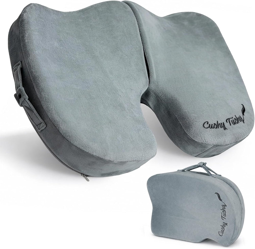 Cushy Tushy Premium Foldable Travel Seat Cushion - for Relief of Lower Back, ...