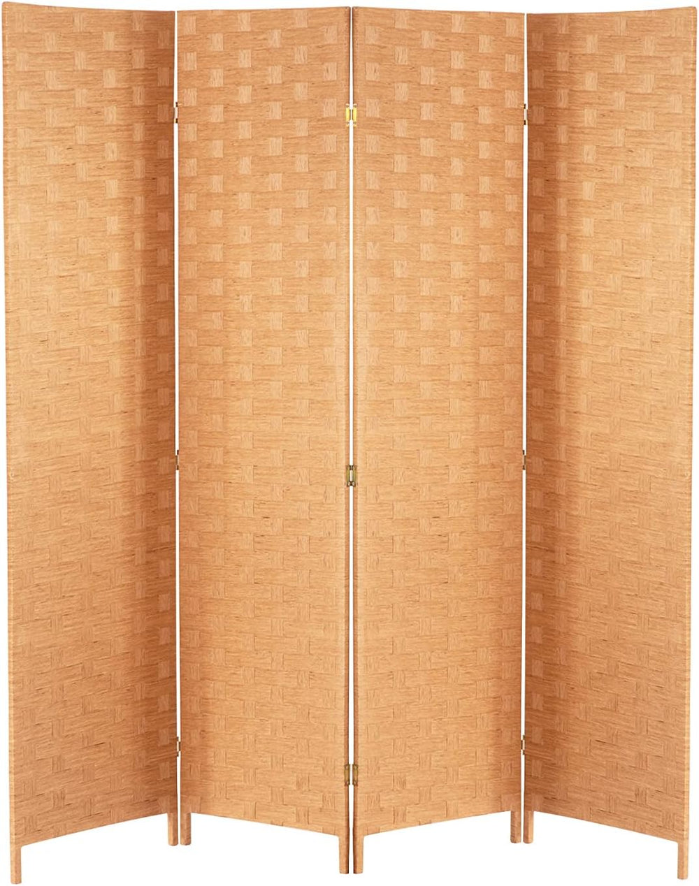FDW 4-Panel Folding Room Divider | 6ft, Natural | Light & Portable