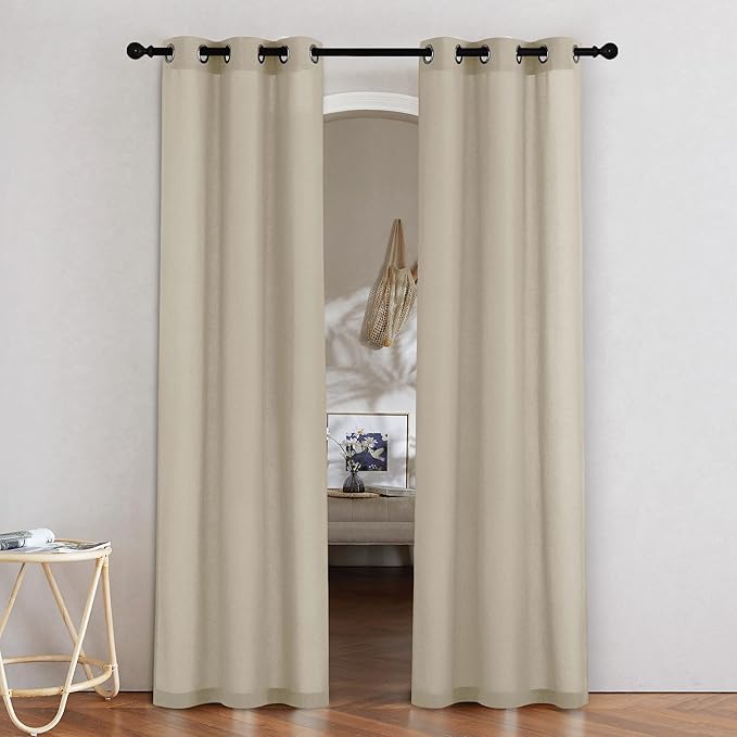 NICETOWN Angora Linen Doorway Curtains 80 inches Long, Grommet Thick Linen by NICETOWN
