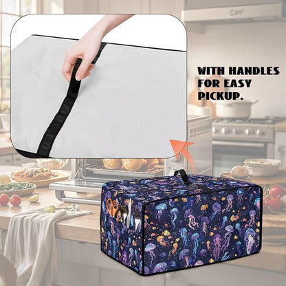 Jellyfish Clownfish Bubble Print Microwave Oven Cover Dust-Proof Fabric Toaster - Image 5