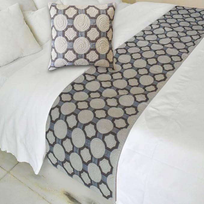 The HomeCentric Blue Bed Runner - Image 2