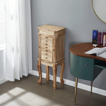 emfogo standing jewelry armoire, 7 drawers & 2, close-up detail
