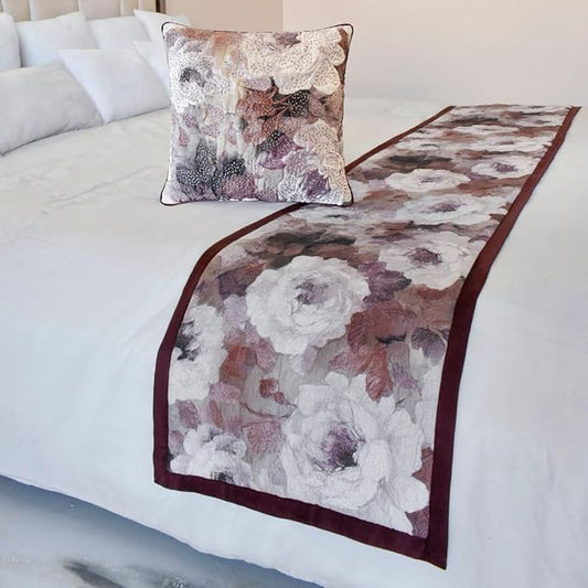 The HomeCentric King/Queen/Twin Purple Decorative Twin 53"x18" Bed Runner by TheHomeCentric