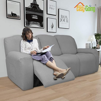 Easy-Going 8 Pieces Recliner Sofa Stretch Sofa Slipcover Sofa Cover Furniture - Image 2