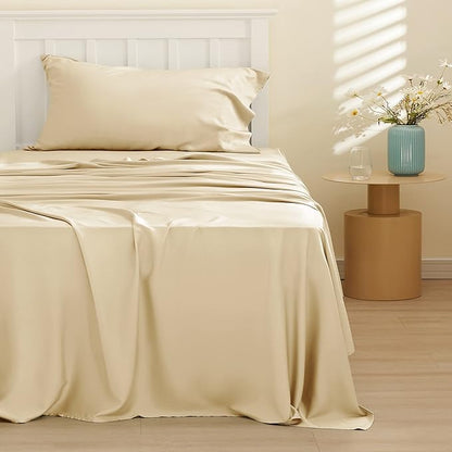 Bedsure Cooling Sheets Twin, Rayon Derived from Bamboo, Breathable & Soft Twin - Image 2