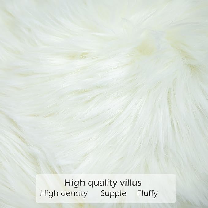 LIGICKY Set of 2 Decorative White Fluffy Pillow Covers Shams New Luxury Series - Image 5