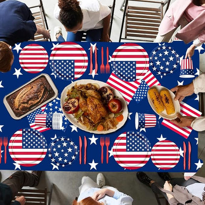 142Pcs American Flag Party Decorations Memorial Day 4th of July Patriotic - Image 5