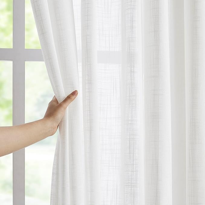 Treatmentex Semi-Sheer White Curtains - Image 2